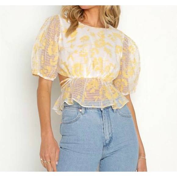 NEW EN SAISON audrey top in yellow - Picture 2 of 4